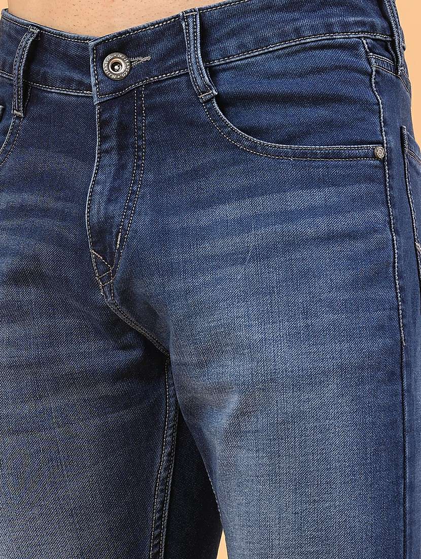 men washed mid rise full length slim fit jeans - 22346250 -  Standard Image - 1