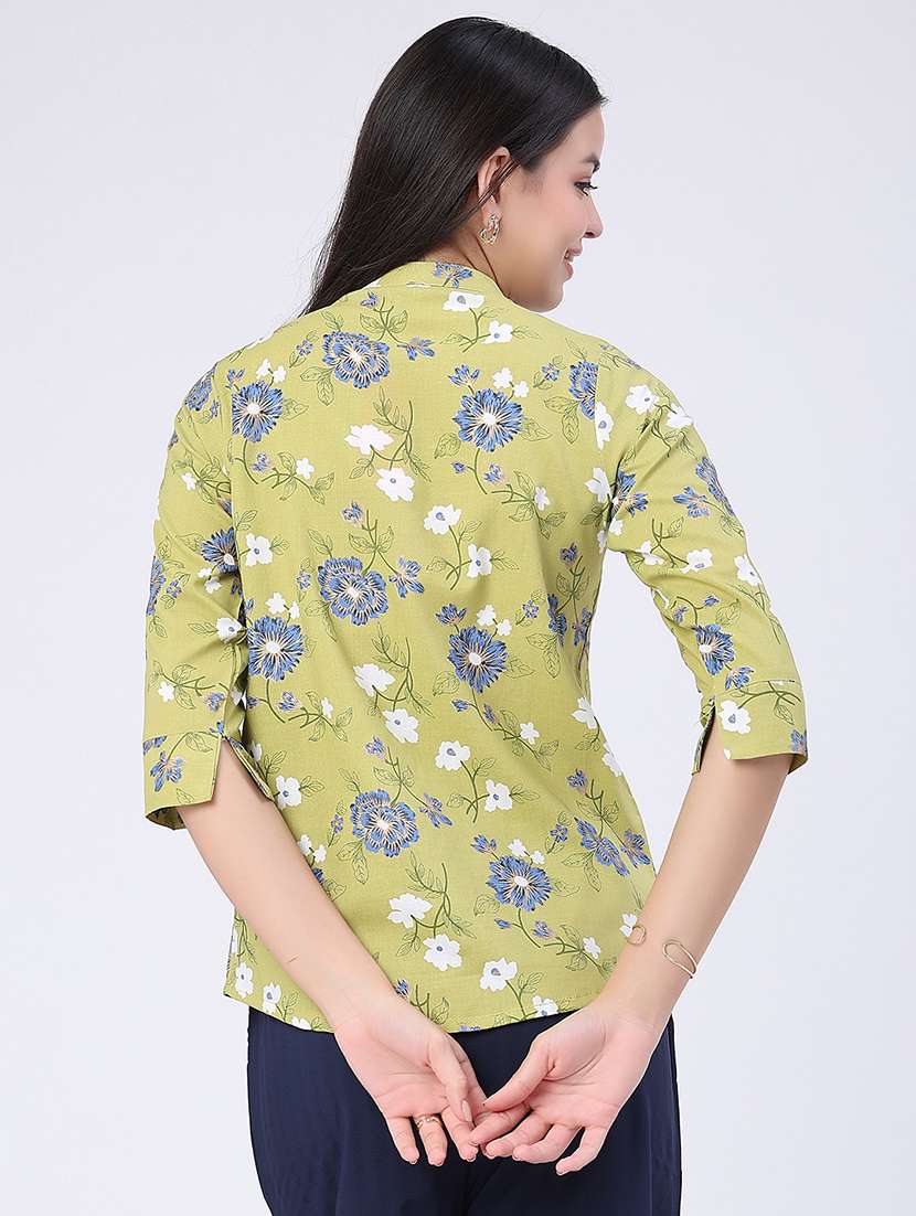 women printed three quarter sleeves regular shirt - 22346334 -  Standard Image - 4