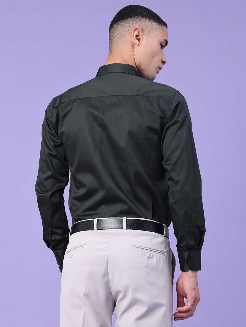 men solid long sleeve slim fit formal shirt - 22346338 -  Standard Image - 4