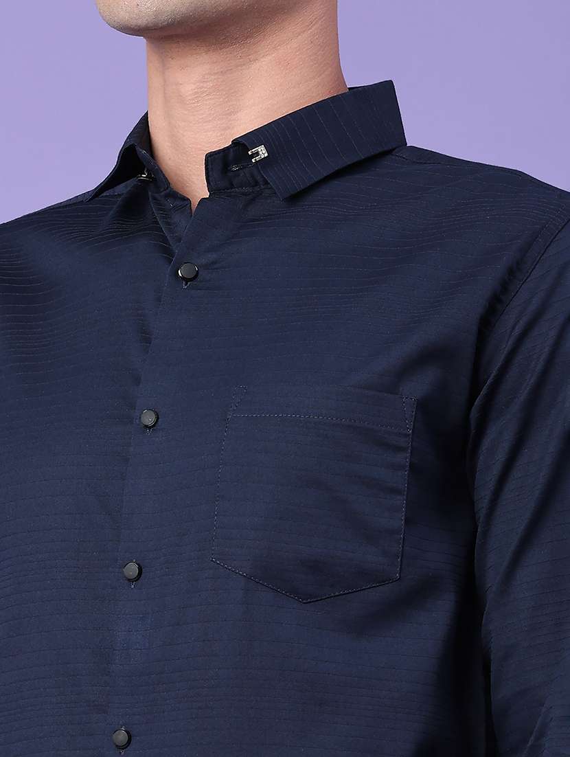 men self design long sleeve slim fit formal shirt - 22346339 -  Standard Image - 1