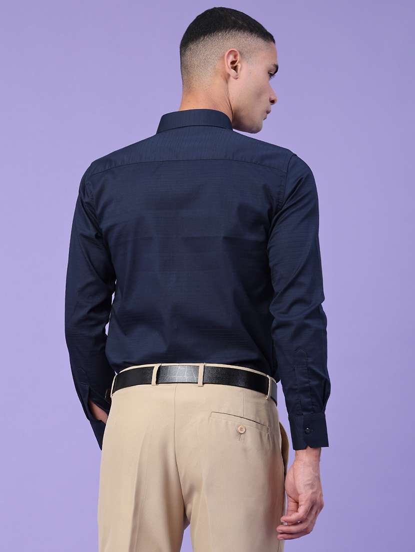 men self design long sleeve slim fit formal shirt - 22346339 -  Standard Image - 4