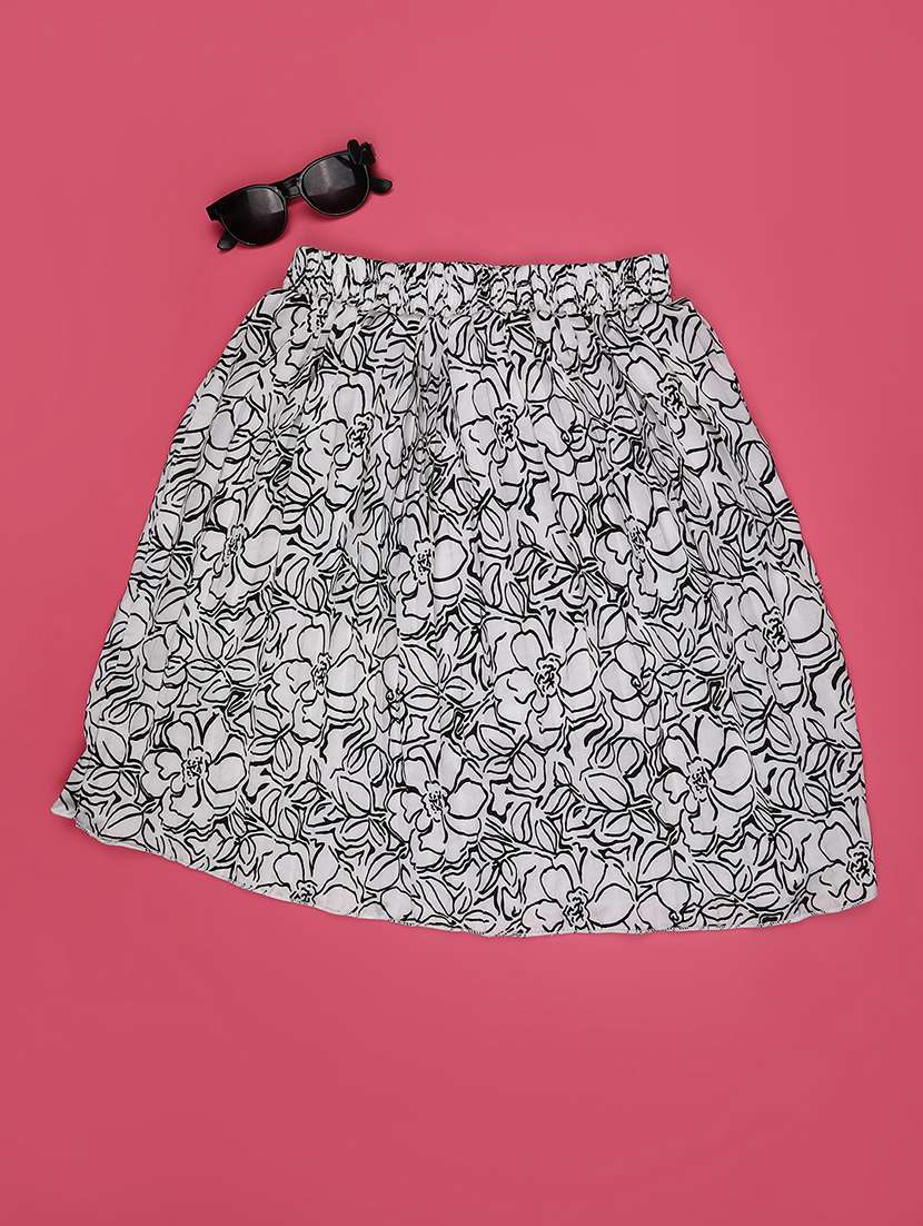 off white satin flared skirt - 22346343 -  Standard Image - 1