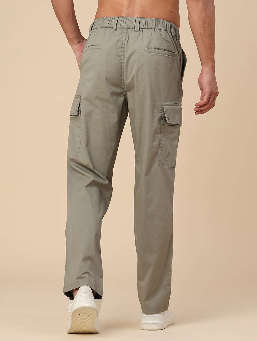 men solid mid rise regular fit cargo  - 22346414 -  Standard Image - 4