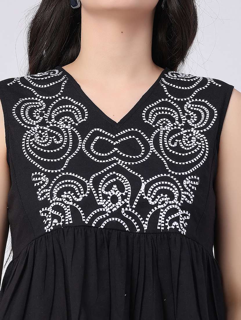 women embroidered sleeveless peplum top - 22346428 -  Standard Image - 1