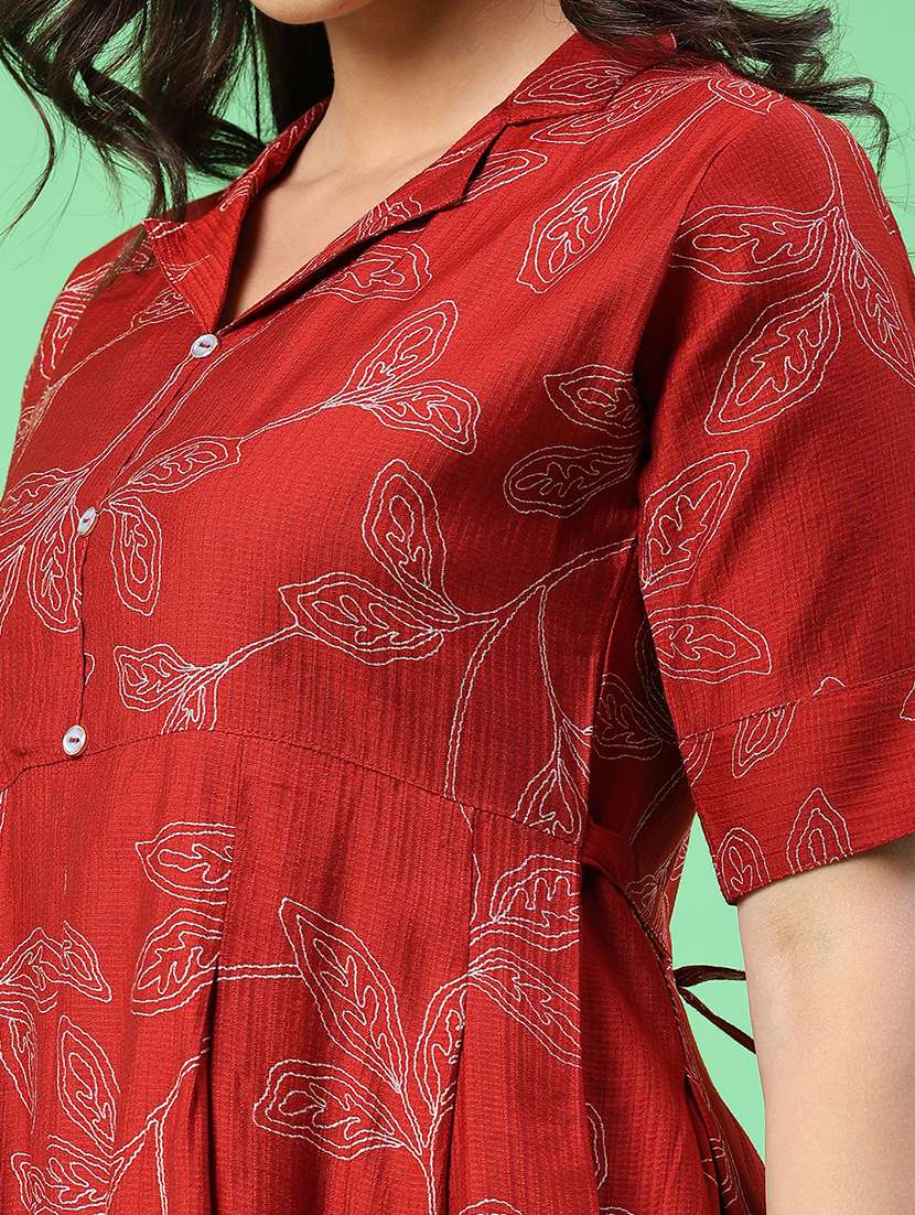Women Printed Short Sleeves A-line Dress - 22346442 -  Standard Image - 1