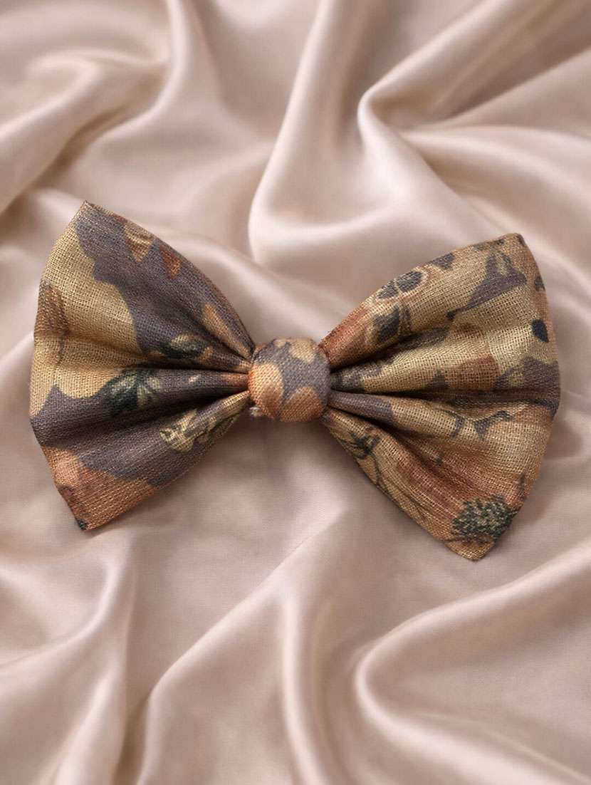 brown floral bow hair clip - 22346592 -  Standard Image - 1