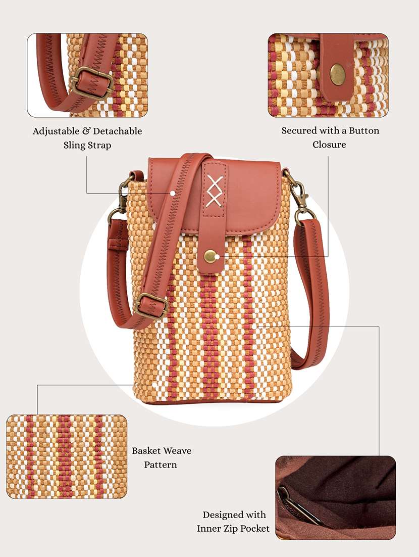 Women Self Designed Sling Bag With Adjustable Strap - 22346799 -  Standard Image - 4
