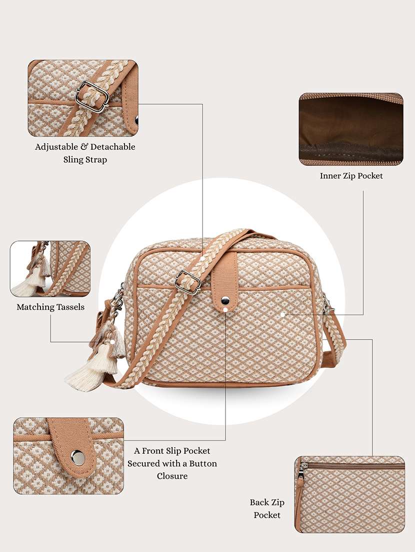 women self designed sling bag with adjustable strap - 22346801 -  Standard Image - 4