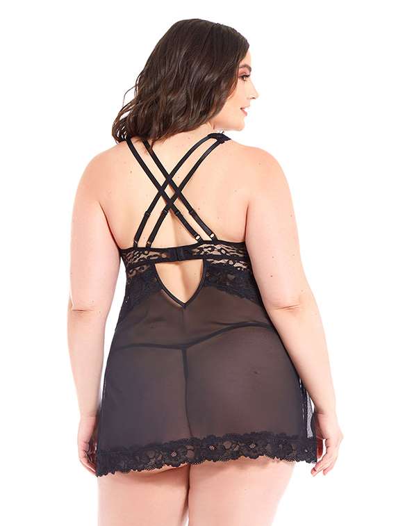 women self designed sleeveless lace babydoll - 22346834 -  Standard Image - 1