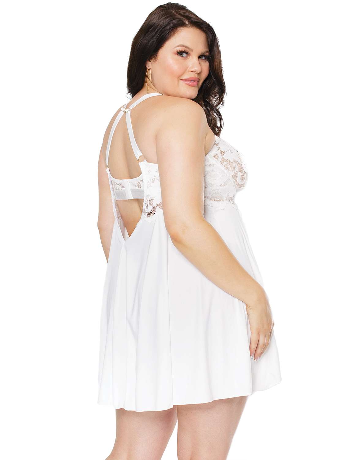 women self designed sleeveless lace babydoll - 22347086 -  Standard Image - 1