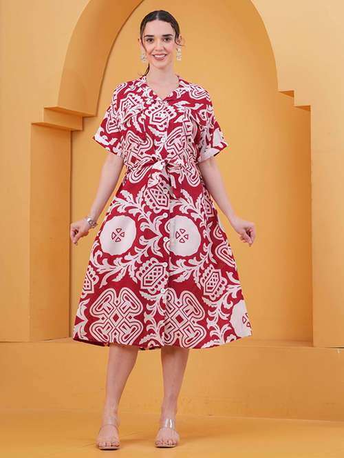 Buy akkriti by pantaloons red dresses in India @ Limeroad