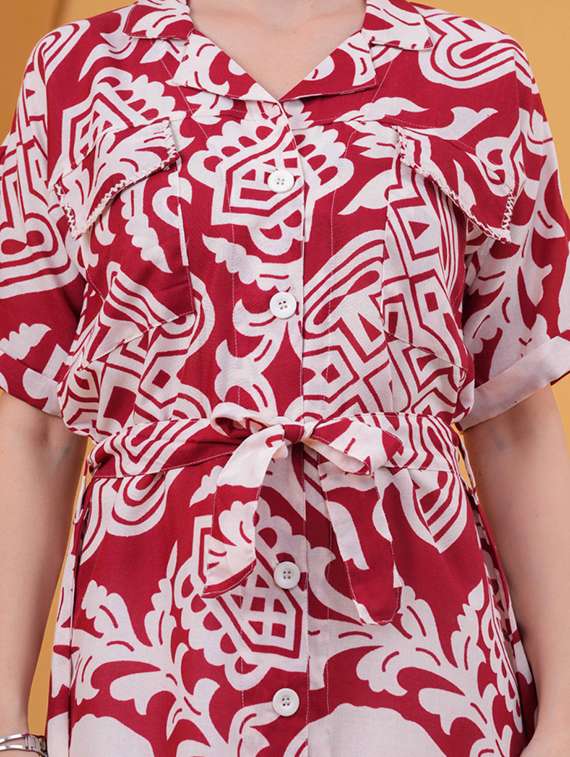 women printed short sleeve a-line dress - 22347105 -  Standard Image - 4
