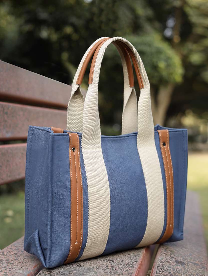 Women Solid Blue Canvas Handbag - 22347113 -  Standard Image - 1