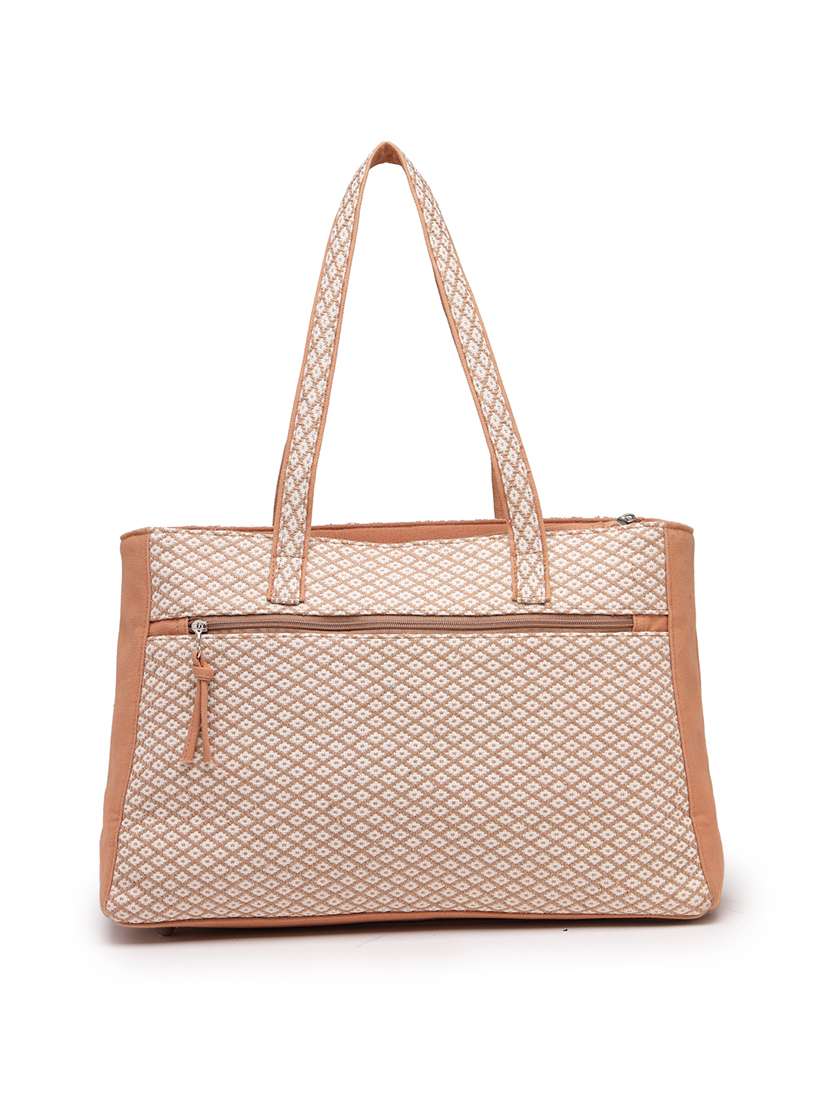 women textured dual handles tote bag - 22347121 -  Standard Image - 1