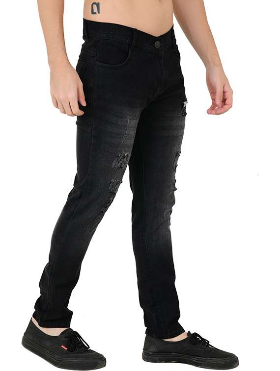 men distressed mid rise slim fit jeans  - 22347189 -  Standard Image - 1