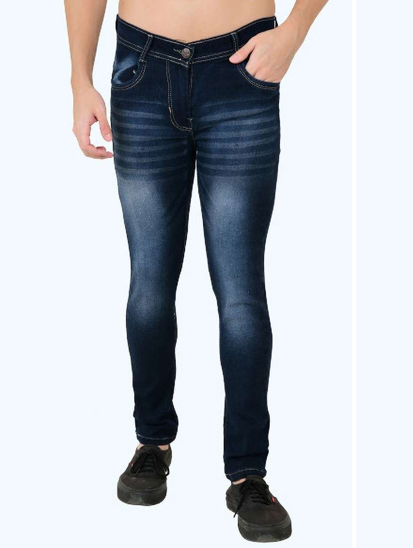 men solid mid rise slim fit jean