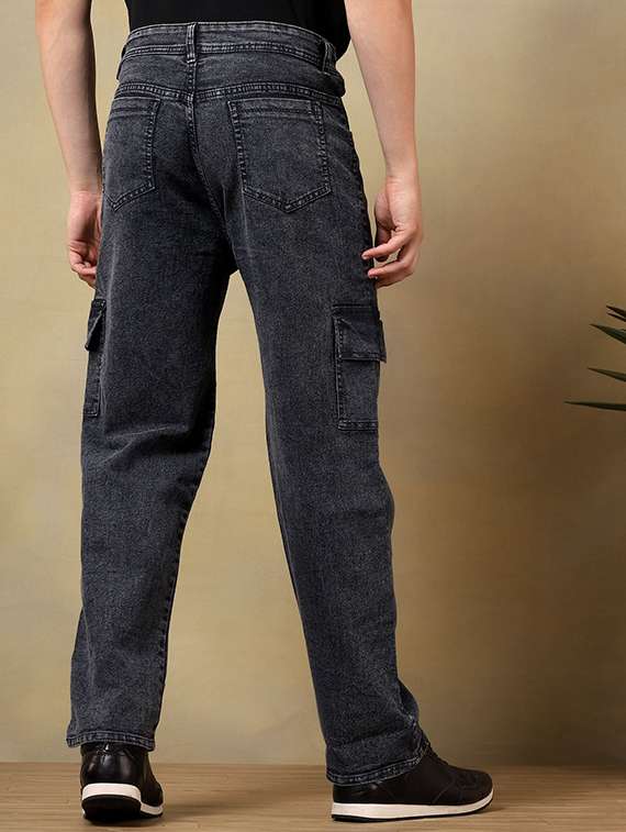 men solid mid rise denim cargo - 22348254 -  Standard Image - 1