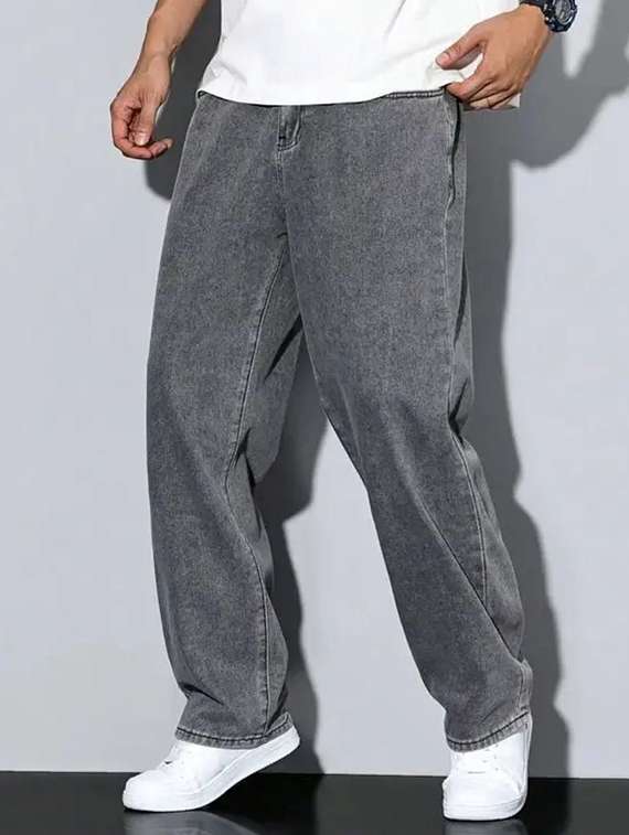 men solid mid rise relaxed fit jeans 