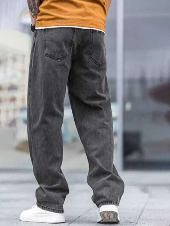 men washed mid rise baggy jeans - 22348418 -  Standard Image - 1