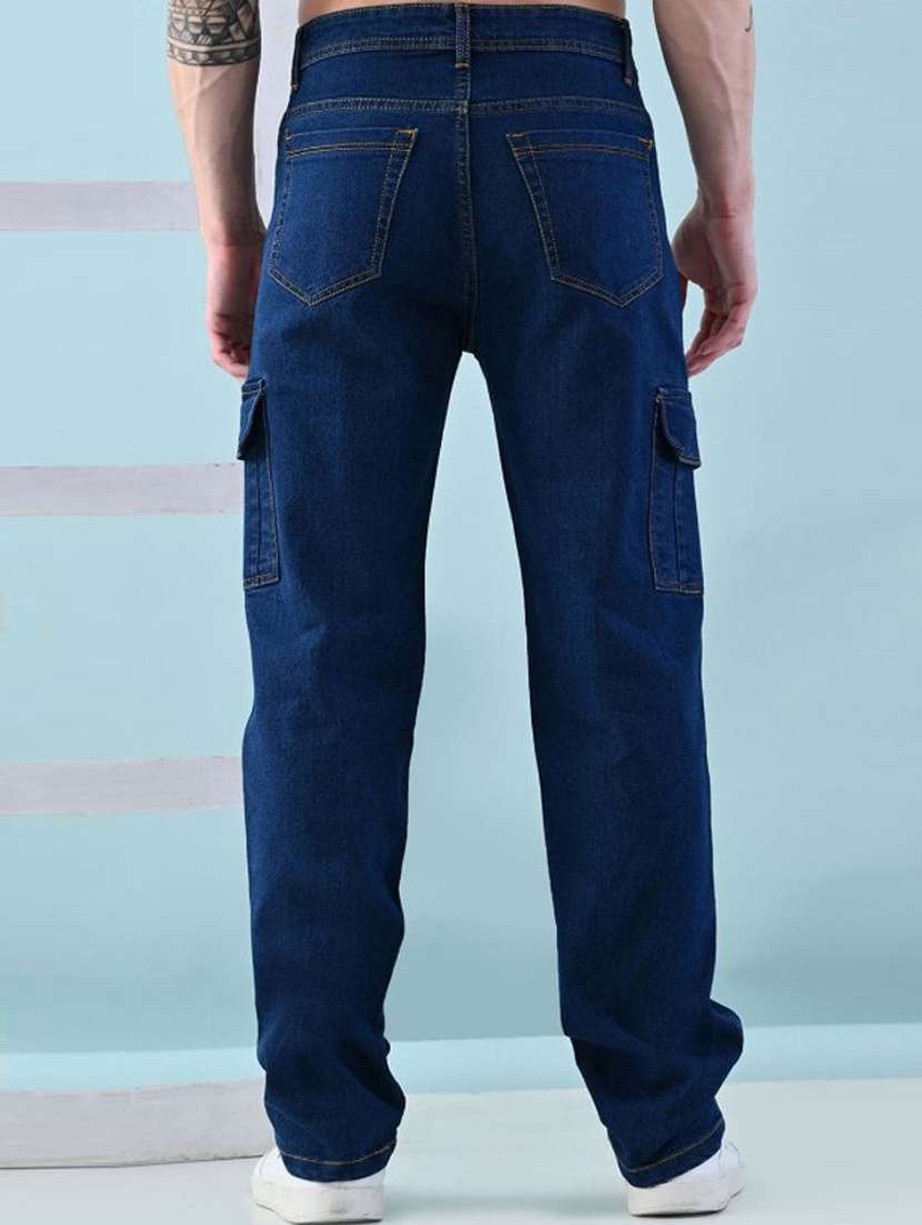blue denim baggy jeans with pockets - 22348431 -  Standard Image - 1