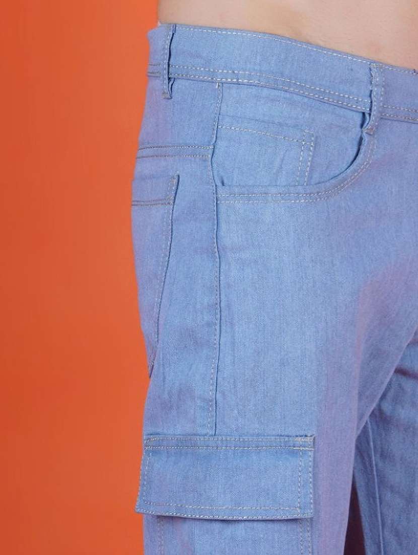men solid mid rise cargo - 22348810 -  Standard Image - 1