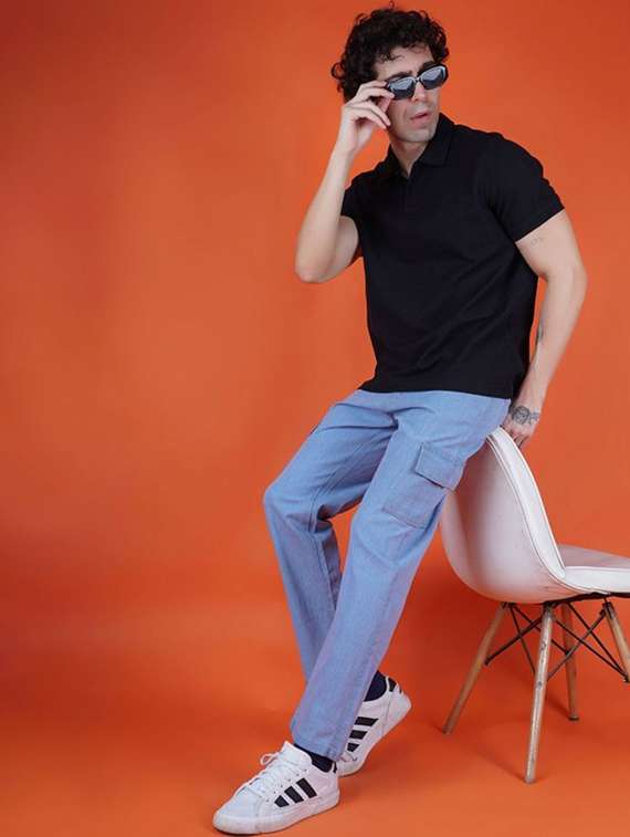 men solid mid rise cargo - 22348810 -  Standard Image - 4
