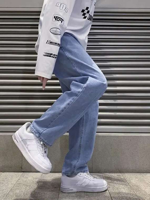 men solid mid rise baggy jeans  - 22348907 -  Standard Image - 1