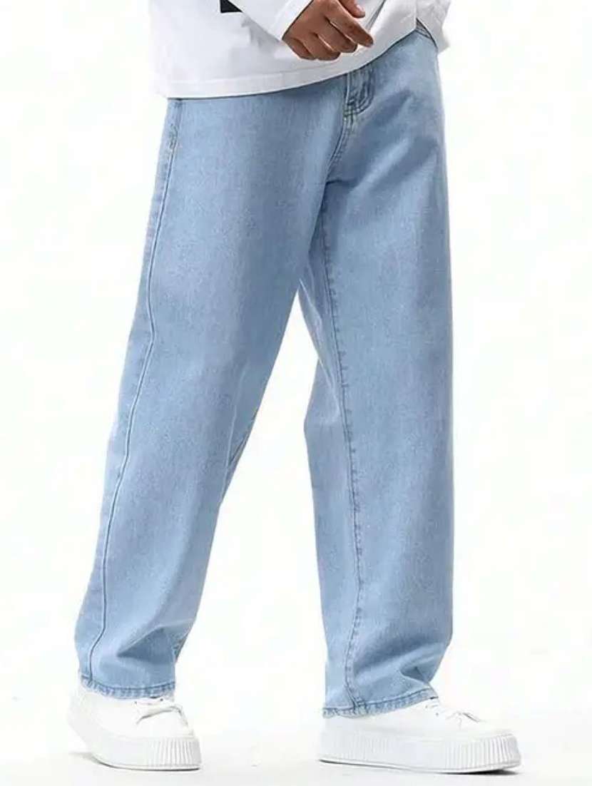 men solid mid rise baggy jeans  - 22348932 -  Standard Image - 1