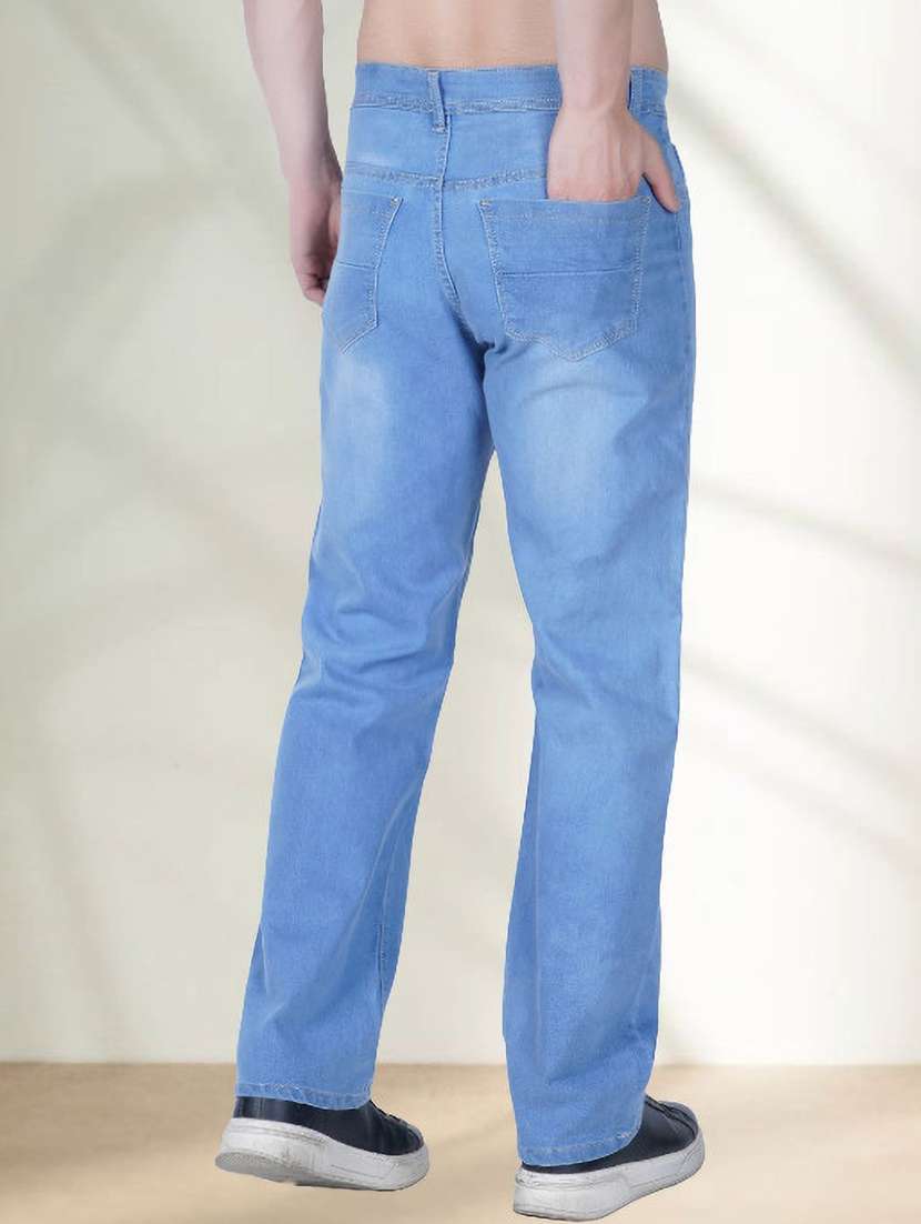 men washed mid rise straight fit jeans - 22348993 -  Standard Image - 1