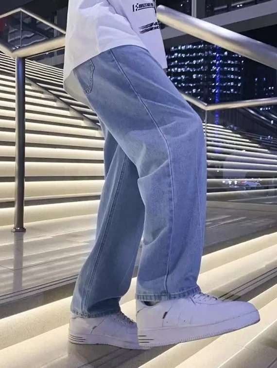 men washed mid rise baggy cargo - 22348994 -  Standard Image - 1