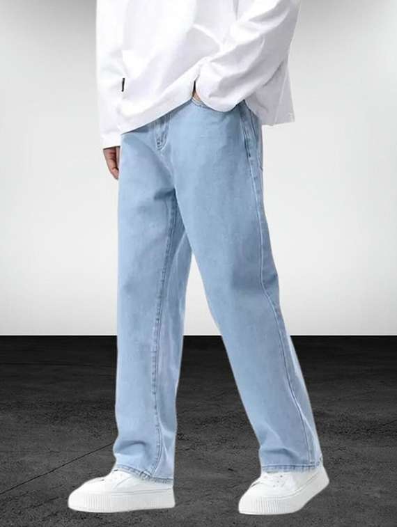 men washed mid rise relaxed fit jeans - 22349002 -  Standard Image - 1