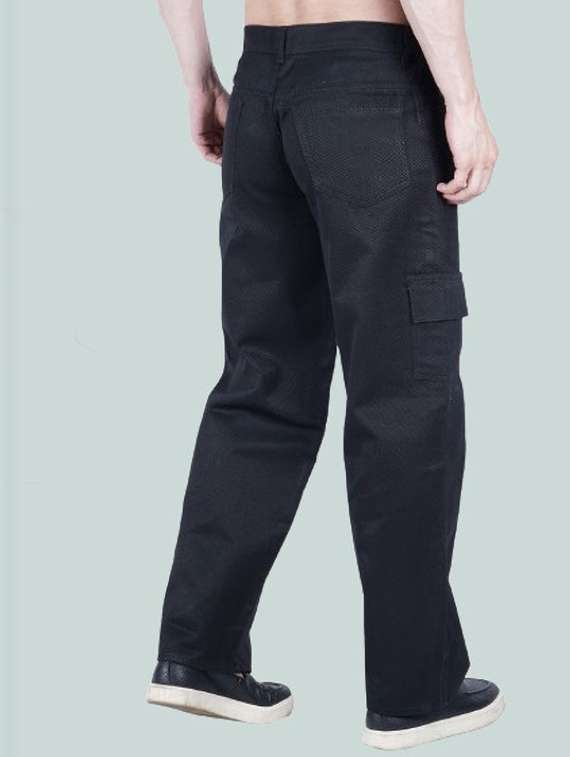 men solid mid rise denim cargo - 22349172 -  Standard Image - 1