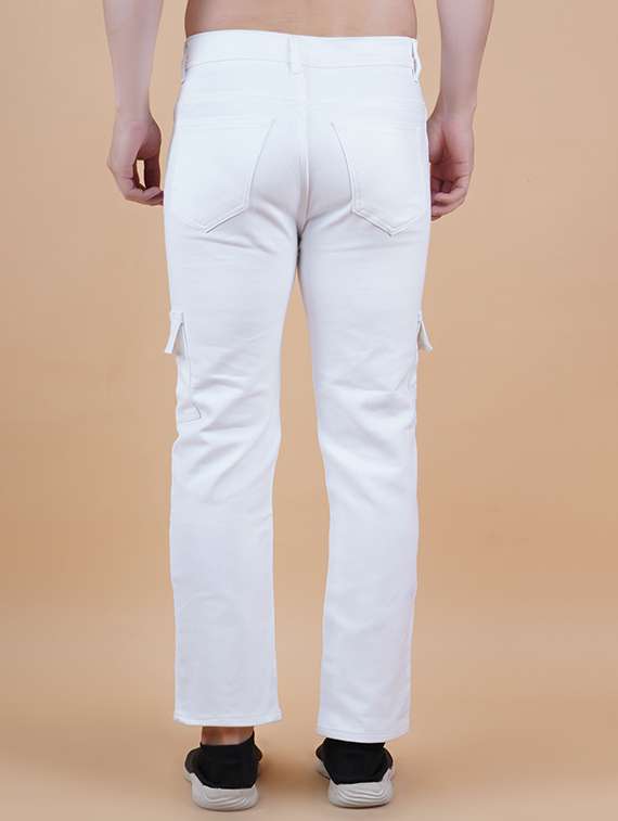 men solid mid rise denim cargo - 22349738 -  Standard Image - 1