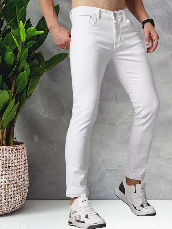 men solid mid rise slim fit jeans  - 22350116 -  Standard Image - 1