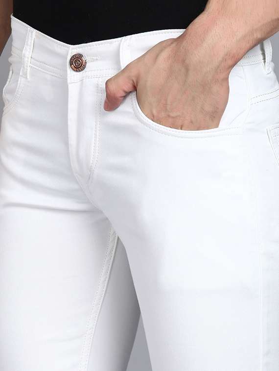 men solid mid rise slim fit jeans  - 22350123 -  Standard Image - 4