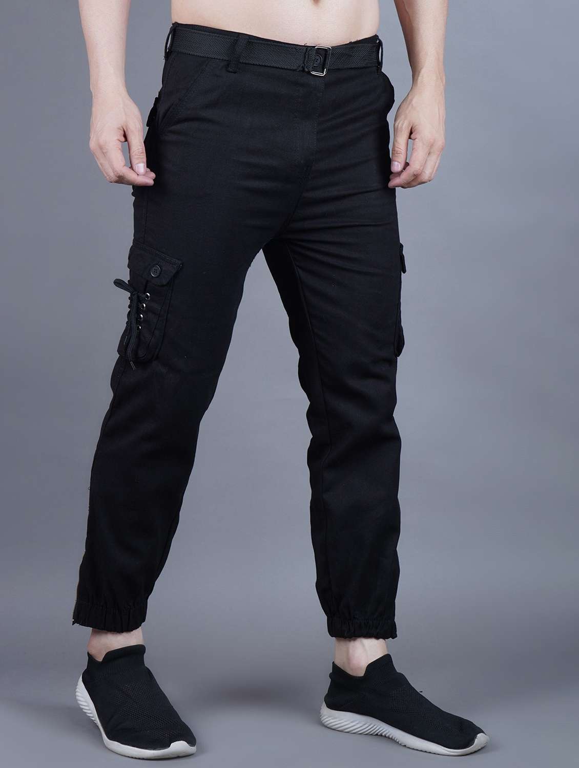 black denim cargos