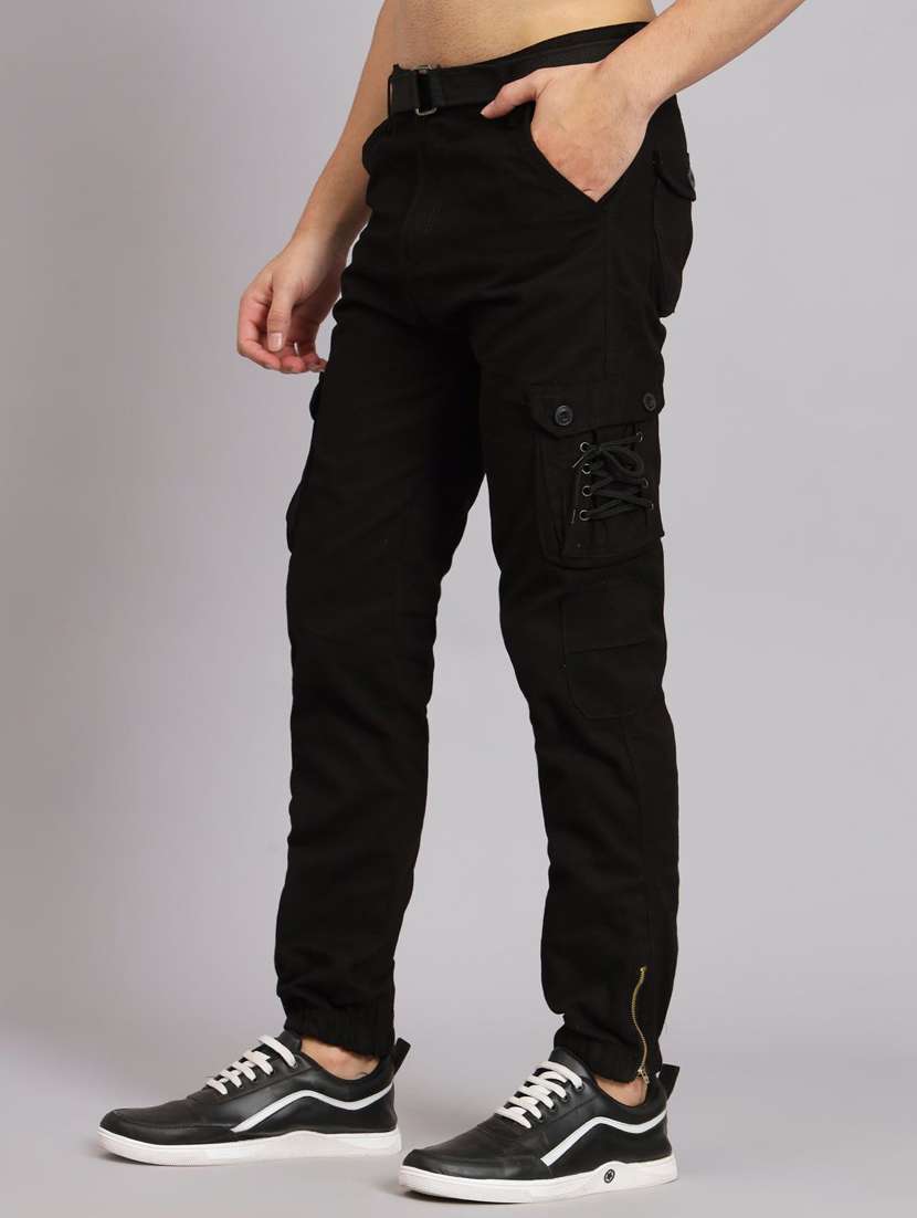 men solid mid rise denim cargo - 22351678 -  Standard Image - 1