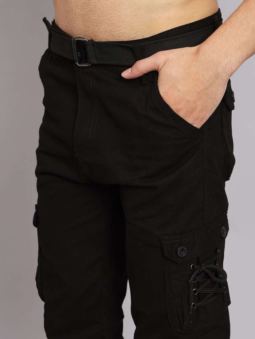 men solid mid rise denim cargo - 22351678 -  Standard Image - 1