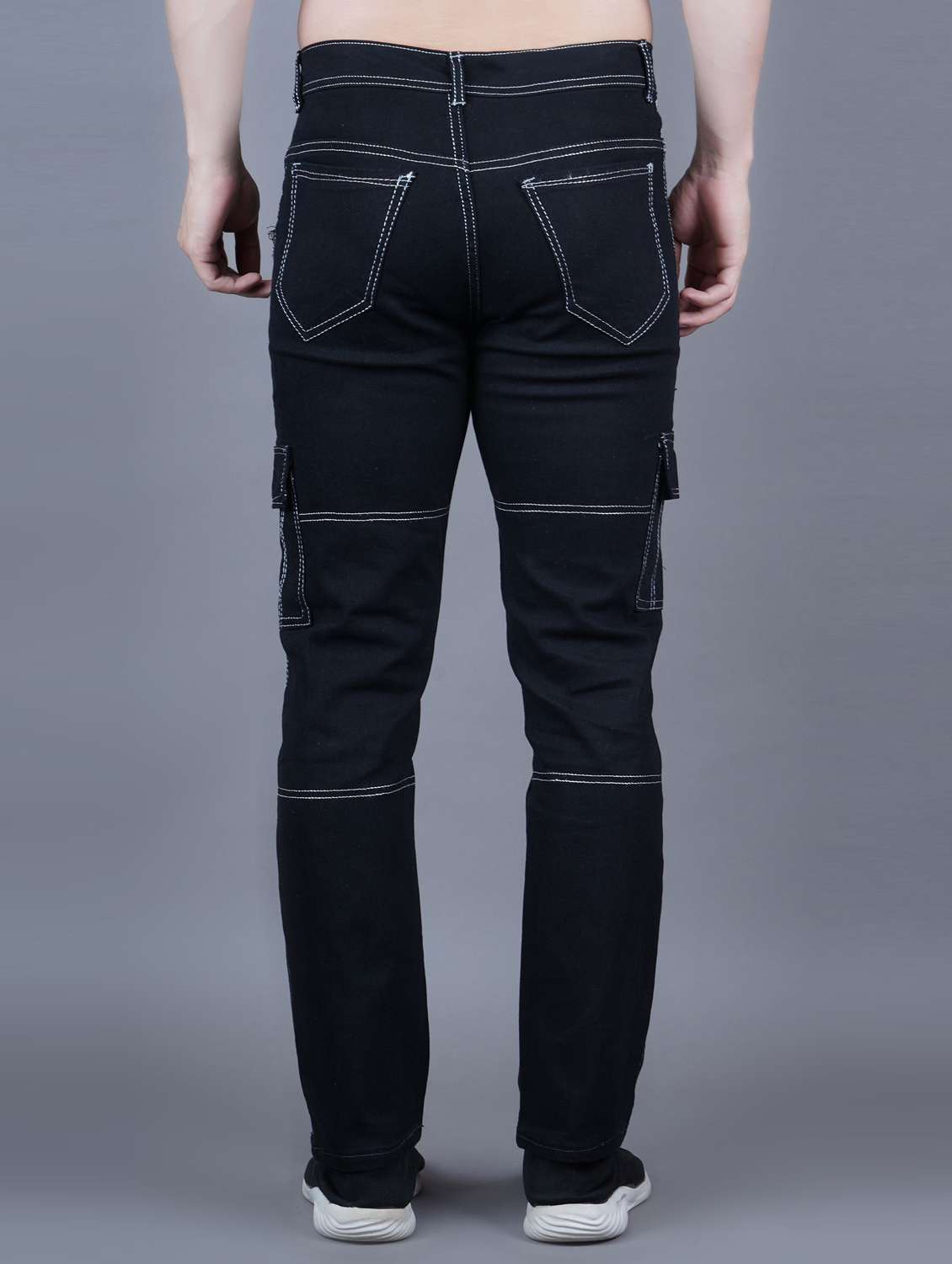 men solid mid rise denim cargo - 22352149 -  Standard Image - 1