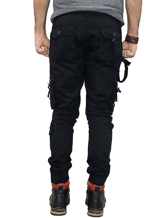 men solid mid rise denim cargo - 22352239 -  Standard Image - 1