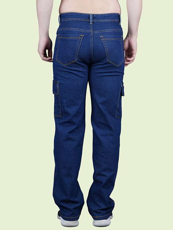 men solid mid rise denim cargo - 22352409 -  Standard Image - 1