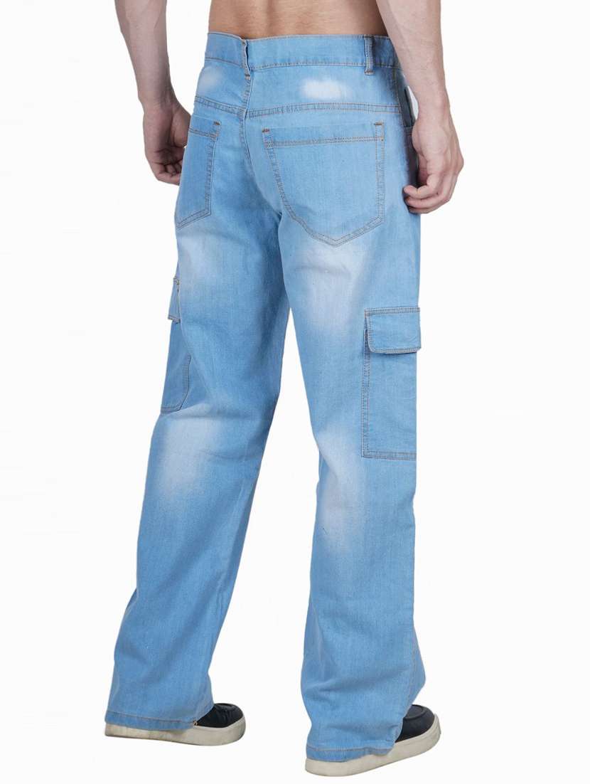 men solid mid rise denim cargo - 22352593 -  Standard Image - 1