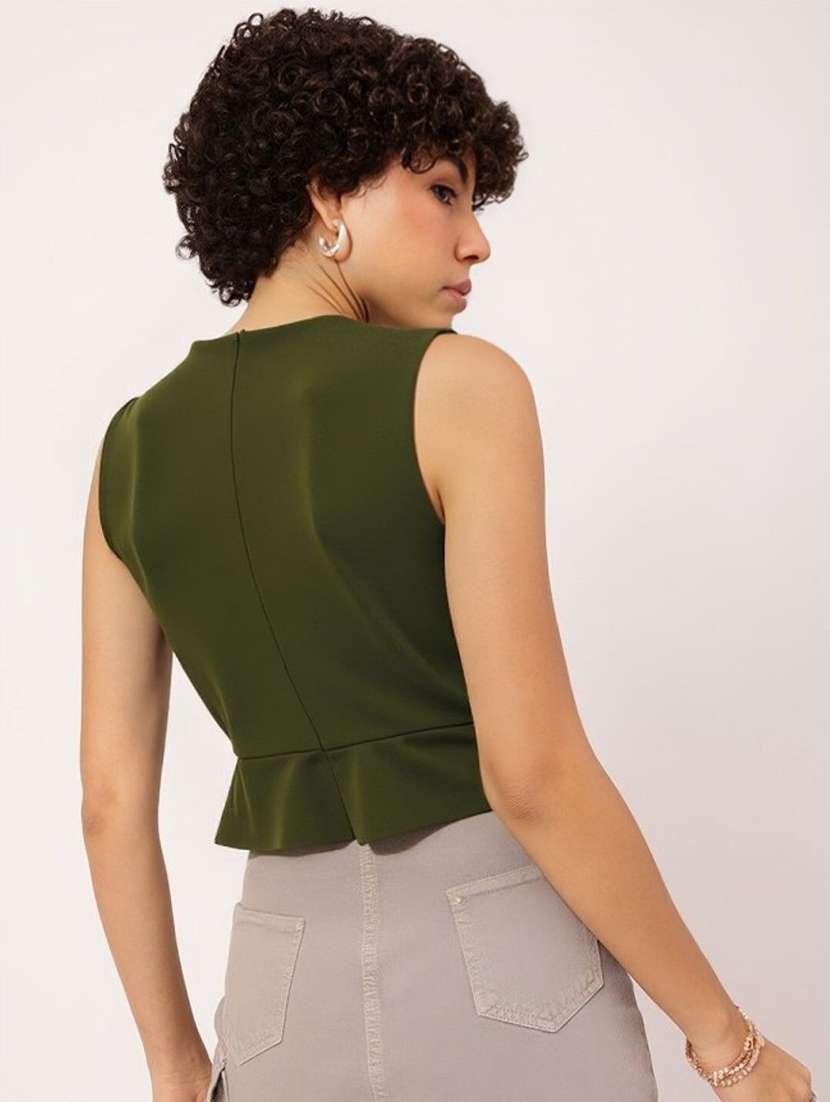 women solid sleeveless vest top - 22352980 -  Standard Image - 1