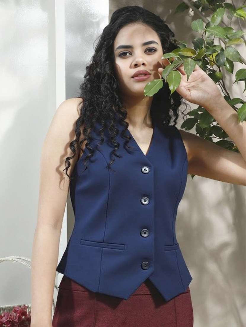 women solid sleeveless vest top - 22352990 -  Standard Image - 1