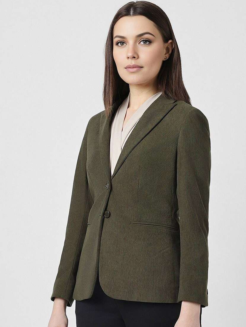 women solid long sleeve single breasted blazer - 22353326 -  Standard Image - 1