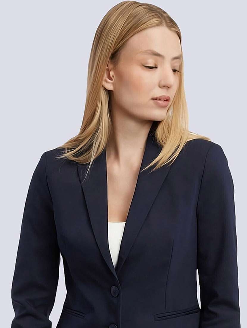 women solid long sleeve single breasted blazer - 22353343 -  Standard Image - 1