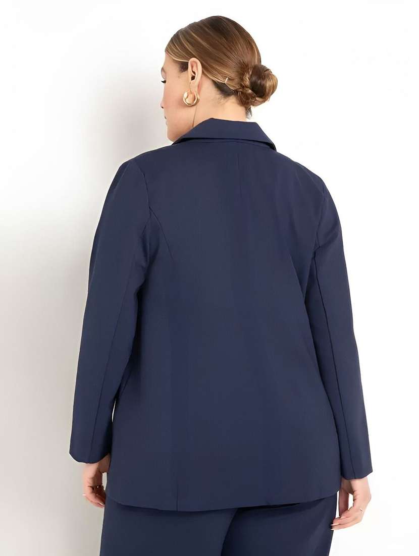 women solid long sleeve single breasted blazer - 22353371 -  Standard Image - 1