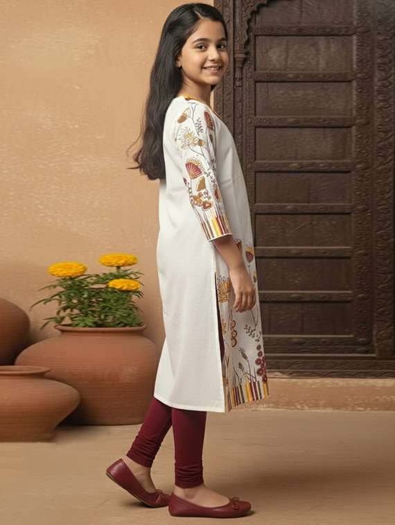 women printed three quarter sleeve straight kurta - 22353380 -  Standard Image - 1