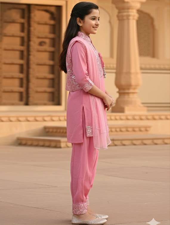 women embellished kurta and salwar set with dupatta - 22353405 -  Standard Image - 1