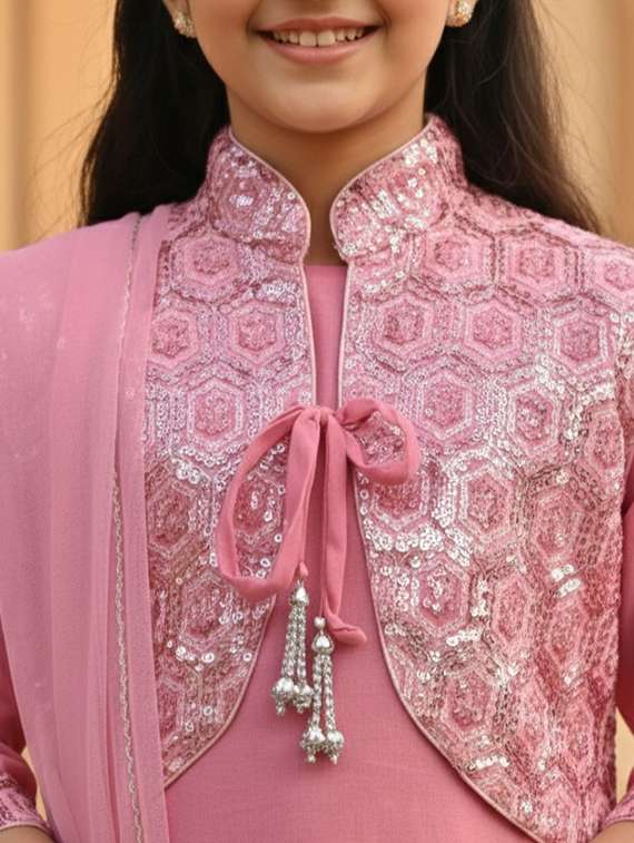 women embellished kurta and salwar set with dupatta - 22353405 -  Standard Image - 4